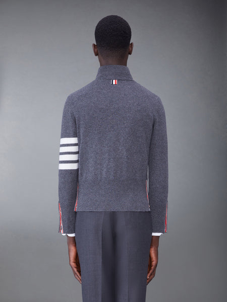 CASHMERE 4-BAR TURTLENECK PULLOVER MED GREY