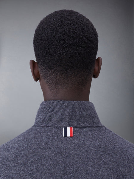 CASHMERE 4-BAR TURTLENECK PULLOVER MED GREY