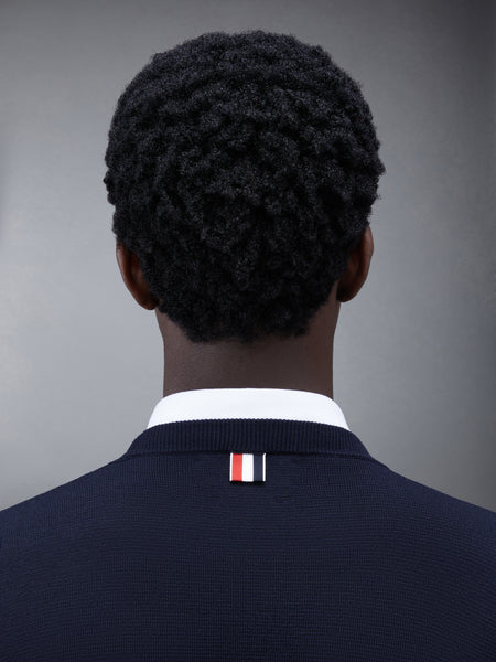 WOOL 4-BAR PULLOVER NAVY