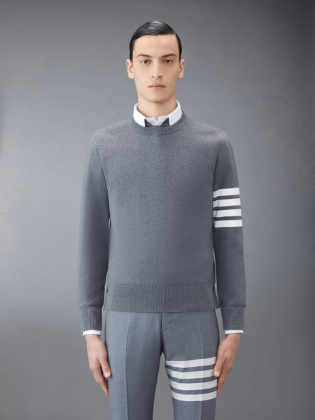 COTTON CREPE 4-BAR PULLOVER MED GREY