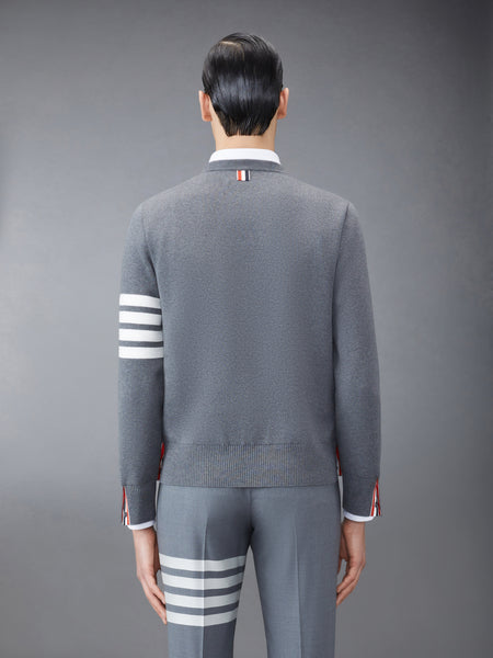 COTTON CREPE 4-BAR PULLOVER MED GREY