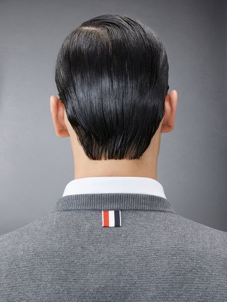 COTTON CREPE 4-BAR PULLOVER MED GREY