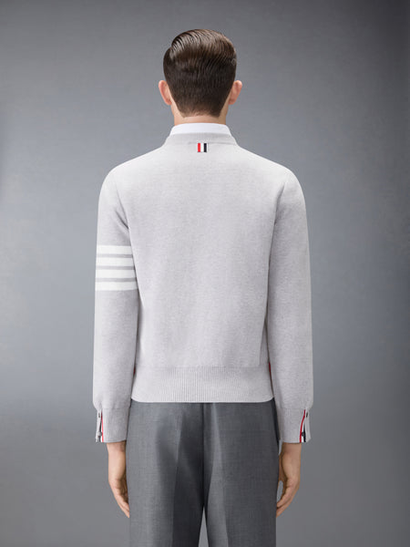 COTTON CREPE 4-BAR PULLOVER PALE GREY