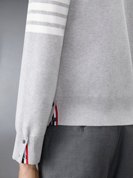 COTTON CREPE 4-BAR PULLOVER PALE GREY