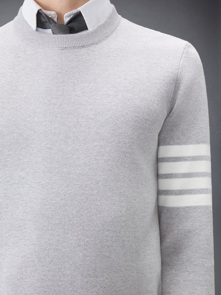 COTTON CREPE 4-BAR PULLOVER PALE GREY