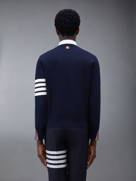 COTTON CREPE 4-BAR PULLOVER NAVY