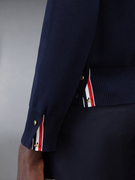 COTTON CREPE 4-BAR PULLOVER NAVY