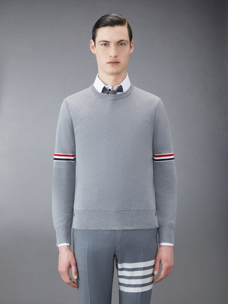 MILANO STITCH RWB ARM STRIPE PULLOVER LT GREY