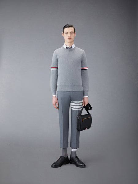 MILANO STITCH RWB ARM STRIPE PULLOVER LT GREY
