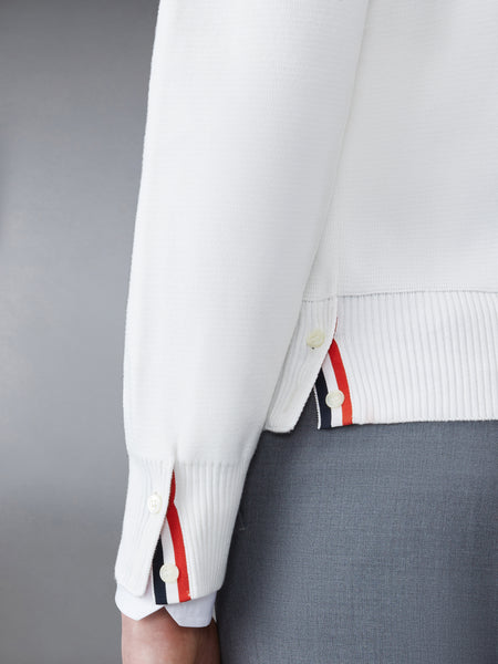 MILANO STITCH RWB ARM STRIPE PULLOVER WHITE
