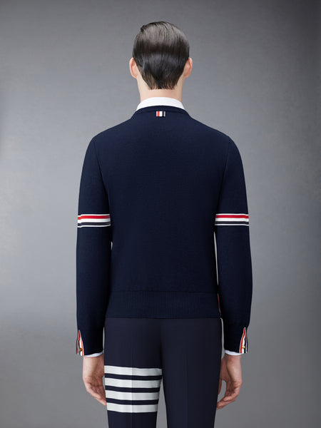 MILANO STITCH RWB ARM STRIPE PULLOVER NAVY
