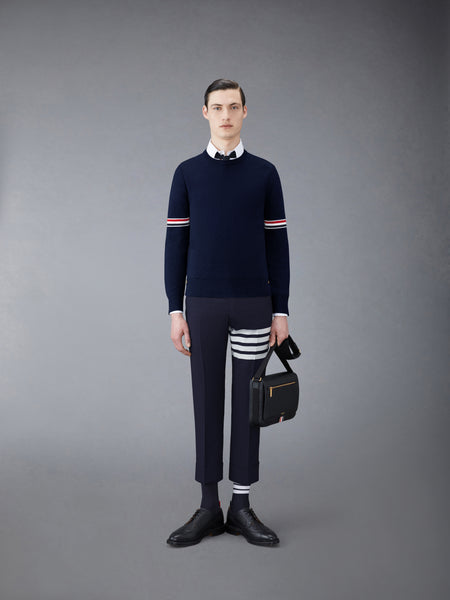 MILANO STITCH RWB ARM STRIPE PULLOVER NAVY