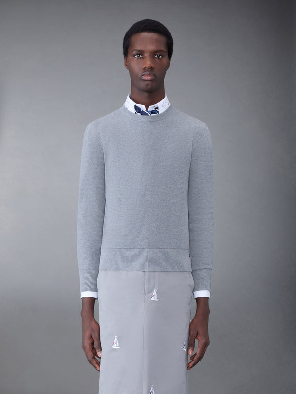 Textured Cotton Stripe Crew Neck Pullover - featured image