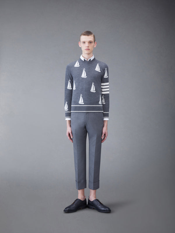 Merino Sailboat 4-bar Crew Neck Pullover - image 3