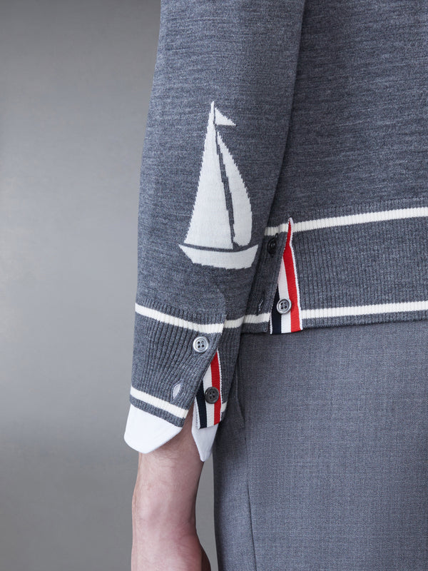 Merino Sailboat 4-bar Crew Neck Pullover - image 6