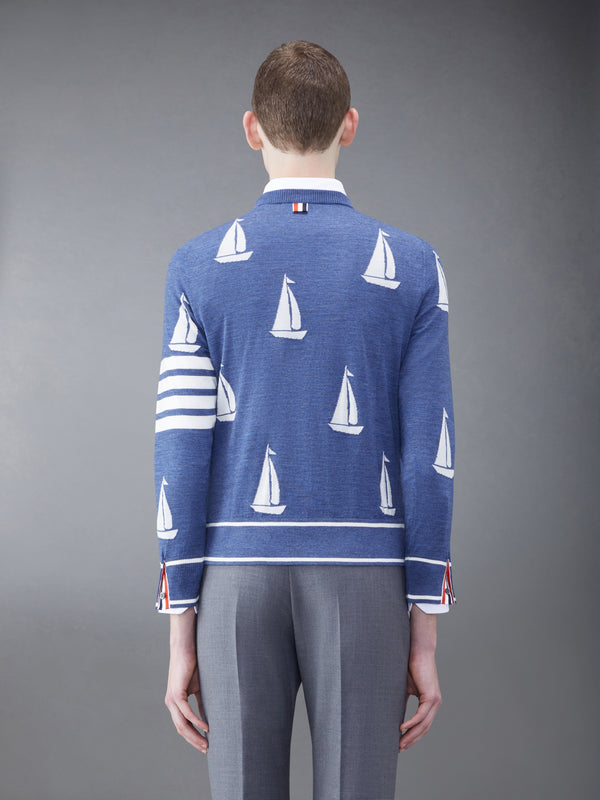 Merino Sailboat 4-bar Crew Neck Pullover - image 2