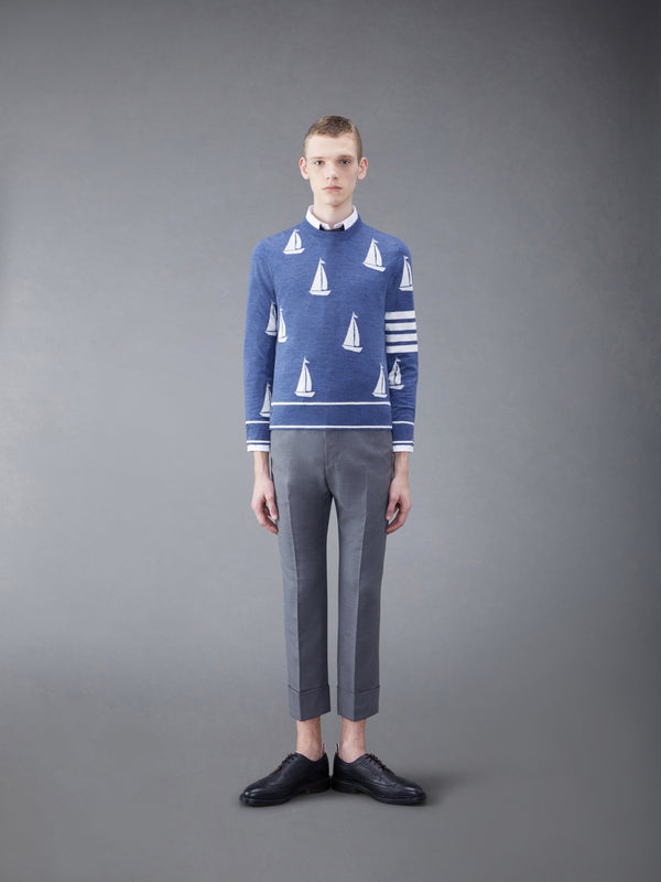 Merino Sailboat 4-bar Crew Neck Pullover - image 3