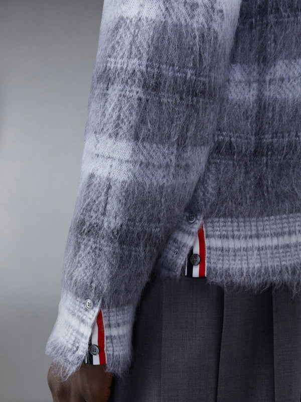 Tartan Mohair Check 4-Bar Crew Neck Pullover - image 5