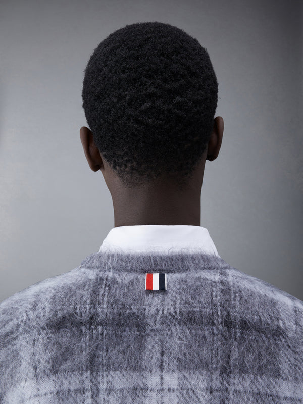 Tartan Mohair Check 4-Bar Crew Neck Pullover - image 6