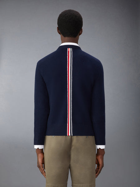 MERINO WOOL WASHED PIQUE  PULLOVER NAVY