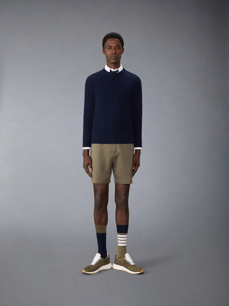 MERINO WOOL WASHED PIQUE  PULLOVER NAVY