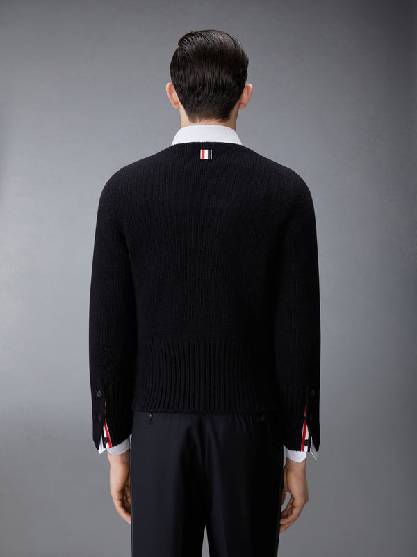 CHUNKY MERINO WOOL NEVERMORE PATCH BOAT NECK PULLOVER - image 2