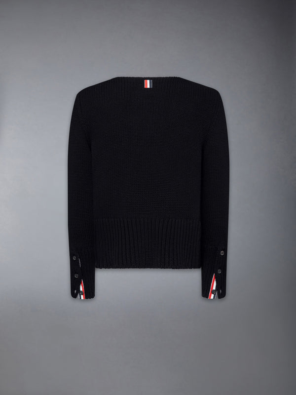 CHUNKY MERINO WOOL NEVERMORE PATCH BOAT NECK PULLOVER - image 6