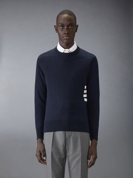 COTTON 4-BAR PULLOVER NAVY