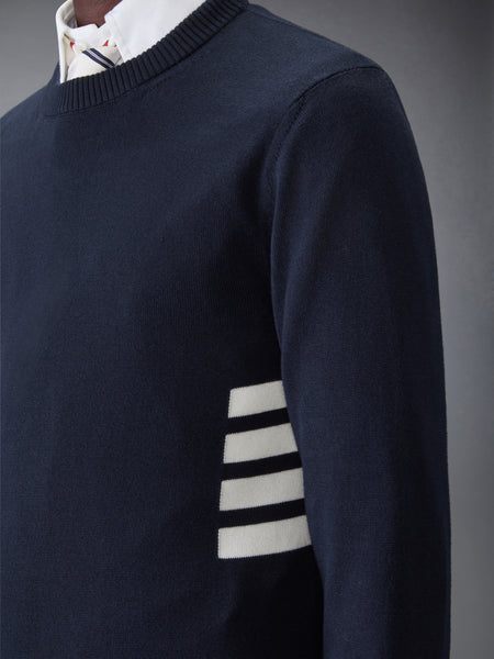 COTTON 4-BAR PULLOVER NAVY
