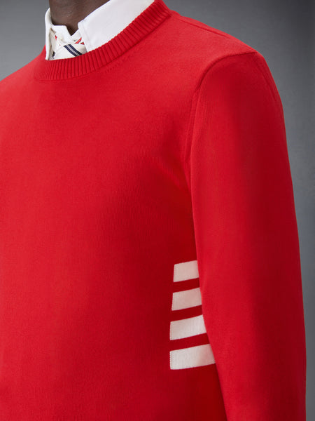 COTTON 4-BAR PULLOVER RED