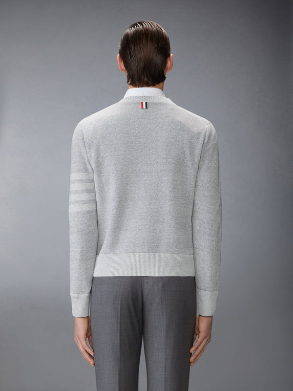 TEXTURED STRIPED STITCH 4-BAR RELAXED FIT V NECK PULLOVER - image 2