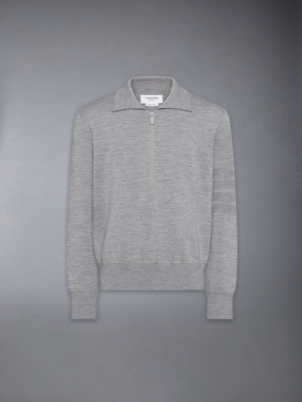 MERINO WOOL DOUBLE FACE 4-BAR HALF ZIP PULLOVER - featured image