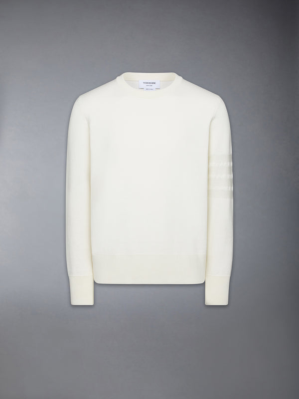 MERINO WOOL DOUBLE FACE 4-BAR CREW NECK PULLOVER - featured image