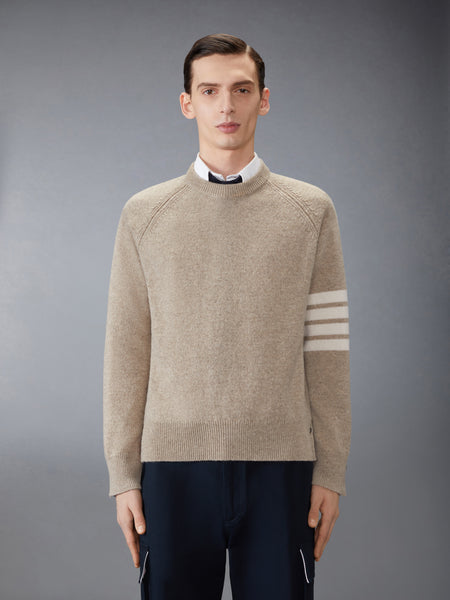SHETLAND WOOL 4-BAR RELAXED FIT PULLOVER KHAKI