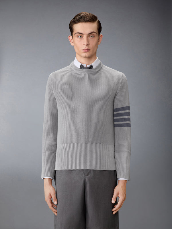 COTTON CARDIGAN STITCH 4-BAR PULLOVER - image 1