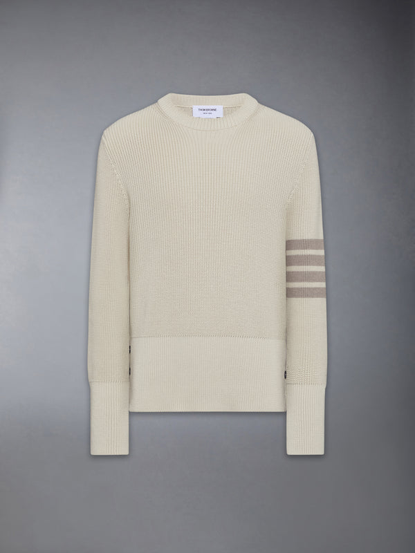 COTTON CARDIGAN STITCH 4-BAR PULLOVER - featured image