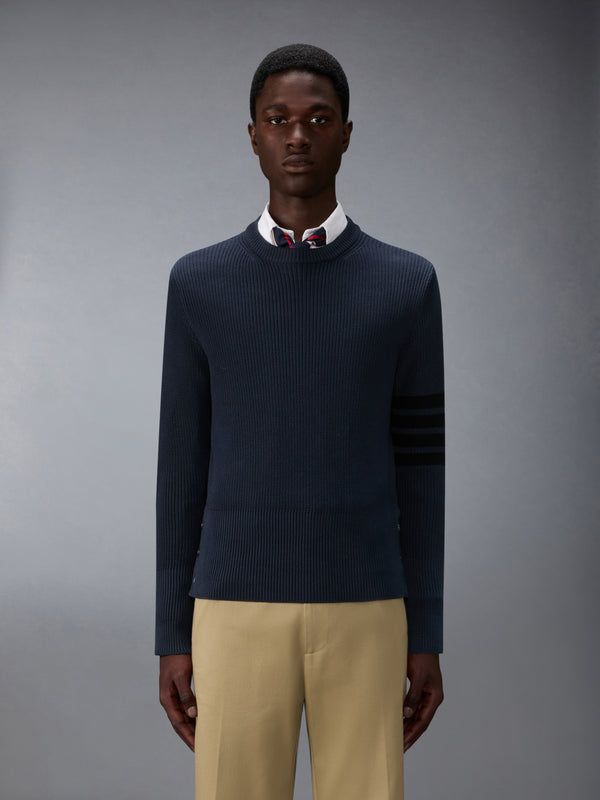 COTTON CARDIGAN STITCH 4-BAR PULLOVER - image 1
