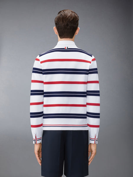 REPP STRIPE RWB PULLOVER WHITE