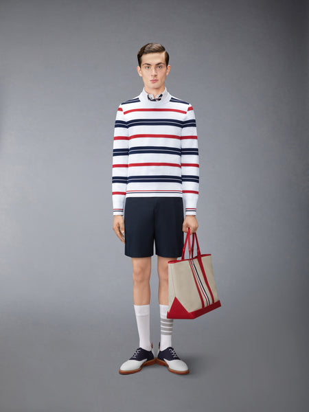 REPP STRIPE RWB PULLOVER WHITE