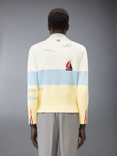NANTUCKET SCENIC JERSEY PULLOVER WHITE