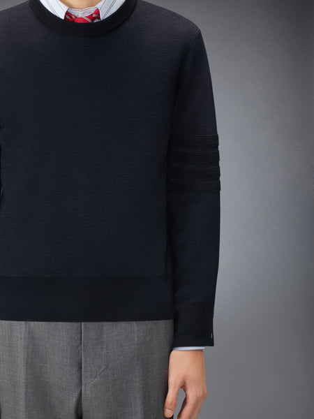 OTTOMAN MILANO STITCH 4-BAR BOMBER PULLOVER NAVY