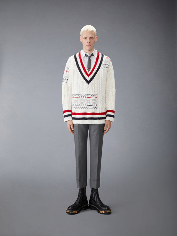 MERINO WOOL FAIR ISLE CRICKET PULLOVER - image 3