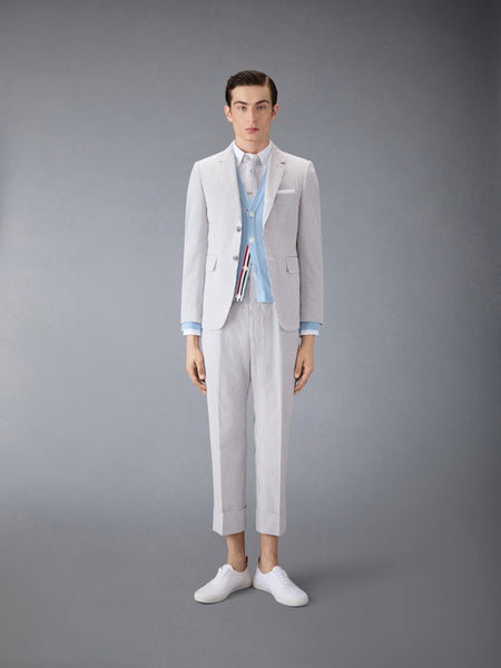 CLASSIC CASHMERE 4-BAR V-NECK CARDIGAN LIGHT BLUE