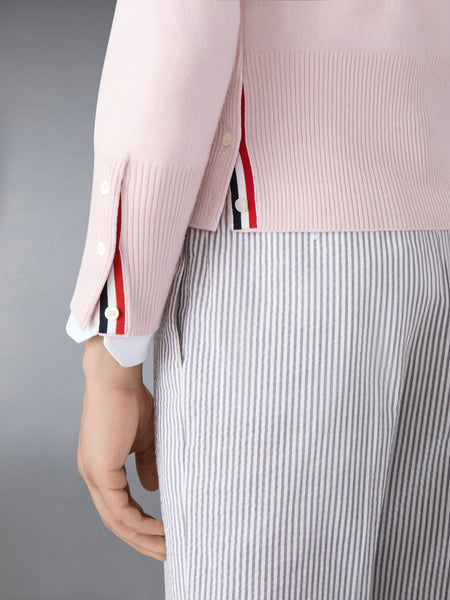 CLASSIC CASHMERE 4-BAR V-NECK CARDIGAN LIGHT PINK