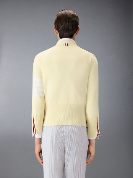 CLASSIC CASHMERE 4-BAR V-NECK CARDIGAN PALE YELLOW
