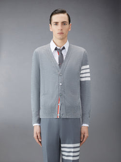 MERINO WOOL 4-BAR CLASSIC V-NECK CARDIGAN
