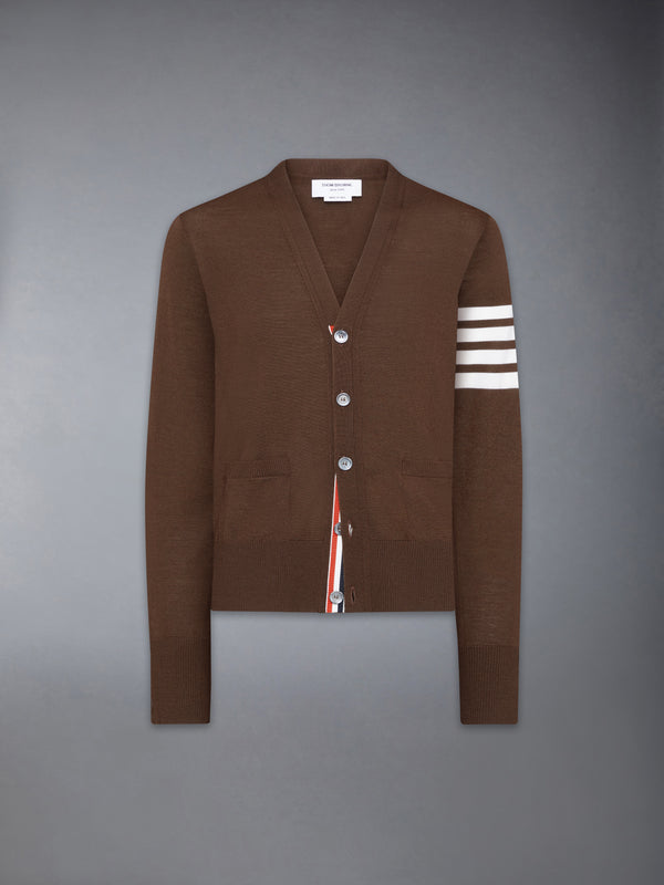 MERINO WOOL 4-BAR CLASSIC V-NECK CARDIGAN - featured image