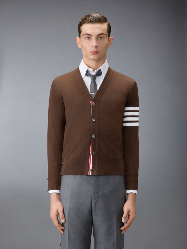 MERINO WOOL 4-BAR CLASSIC V-NECK CARDIGAN - image 1