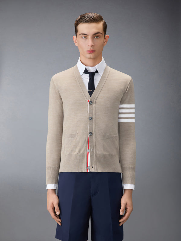 MERINO WOOL 4-BAR CLASSIC V-NECK CARDIGAN - image 1