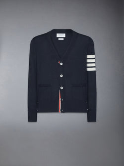 MERINO WOOL 4-BAR CLASSIC V-NECK CARDIGAN